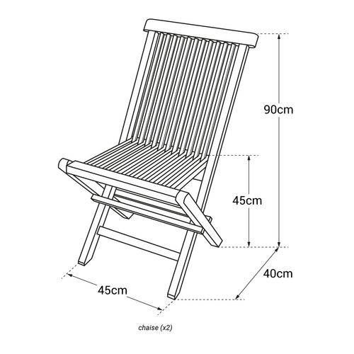 Lot De 2 Chaises De Jardin En Teck Massif Lombok