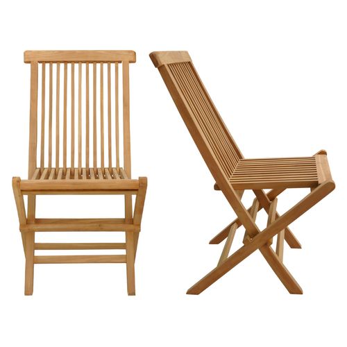 Lot De 2 Chaises De Jardin En Teck Massif Lombok