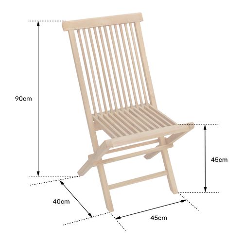 Lot De 2 Chaises De Jardin En Teck Massif Lombok