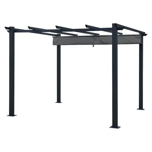 Pergola Autoportante 3 × 3m Cassis Grise - Structure Aluminium