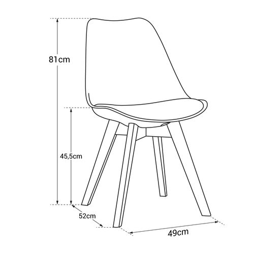 Lot De 4 Chaises Scandinaves Nora Rouge Avec Coussin