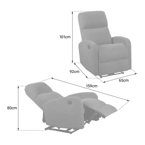 Fauteuil Inclinable Max Gris Anthracite