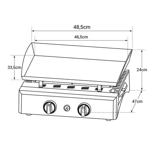 Plancha Au Gaz Mala - 2 Brûleurs 5kw