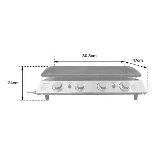 Plancha Au Gaz Valencia - 4 Brûleurs 10kw