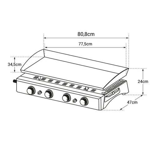 Plancha Au Gaz Valencia - 4 Brûleurs 10kw