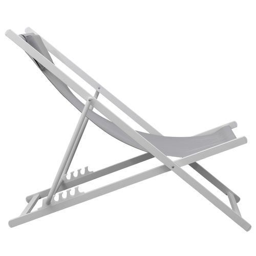 Lot De 2 Chiliennes Cyprus - Textilène Gris/structure Blanche