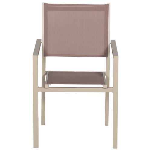 Lot De 6 Chaises En Aluminium Taupe - Textilène Taupe