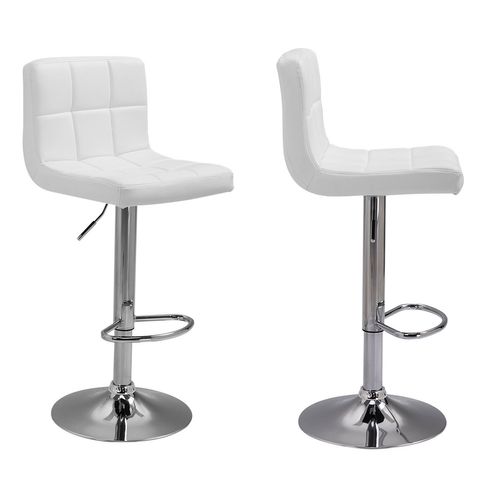 Lot De 2 Tabourets De Bar Blanc Mike