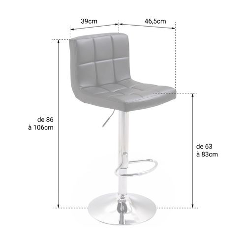 Lot De 2 Tabourets De Bar Blanc Mike