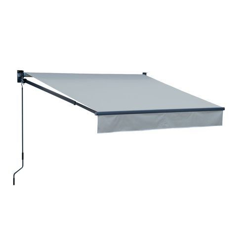 Store Banne Saule 2,5 × 2m - Toile Grise Et Structure Grise