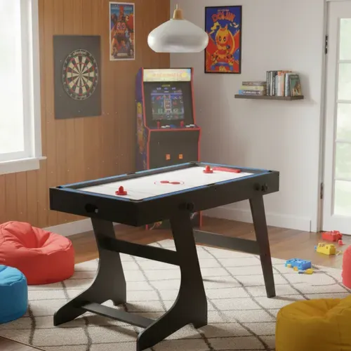Table Multi-jeux 4 En 1 Pour Enfants - Baby-foot, Billard, Ping-pong, Air-hockey