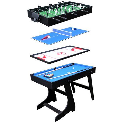 Table Multi-jeux 4 En 1 Pour Enfants - Baby-foot, Billard, Ping-pong, Air-hockey