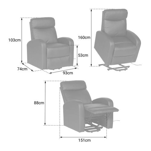 Fauteuil électrique Inclinable Gaby Gris