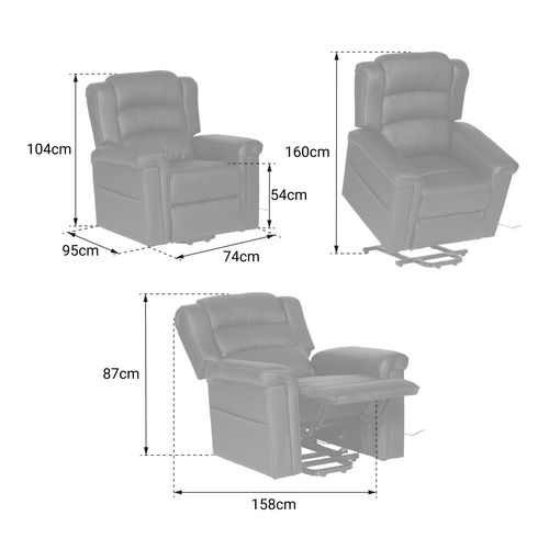Fauteuil électrique Inclinable Bernie Noir