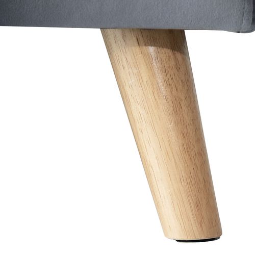 Canapé D'angle Convertible James 3 Places En Velours Gris