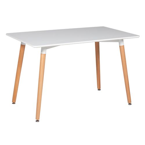 Ensemble Table Rectangulaire 120cm Pia Et 4 Chaises Nora Blanc