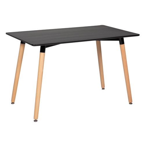 Ensemble Table Rectangulaire 120cm Pia Et 4 Chaises Nora Noir