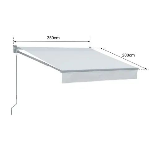 Store Banne Saule 2,5 × 2m - Toile Anthracite Et Structure Grise