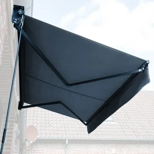 Store Banne Saule 2,5 × 2m - Toile Anthracite Et Structure Grise