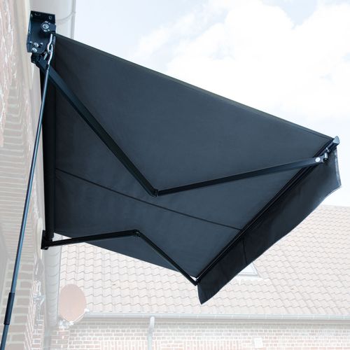 Store Banne Saule 2,95 × 2,5m - Toile Anthracite Et Structure Grise