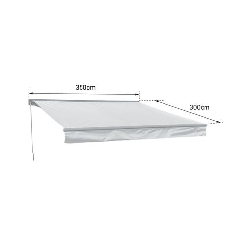 Store Banne Saule 3,5 × 3m Avec Semi-coffre - Toile Grise Et Structure Grise