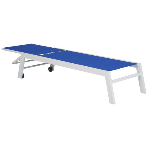 Bain De Soleil Barbados En Textilène Bleu - Aluminium Blanc