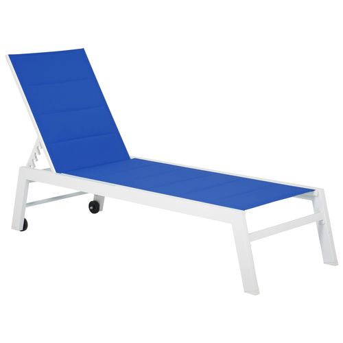 Bain De Soleil Barbados En Textilène Bleu - Aluminium Blanc