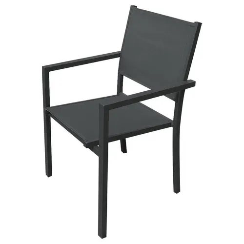 Salon De Jardin Lampedusa Extensible Textilène Gris 8 Pl. Aluminium Anthracite