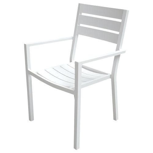 Salon De Jardin Venezia Extensible 132/264 En Aluminium Blanc - 10 Places