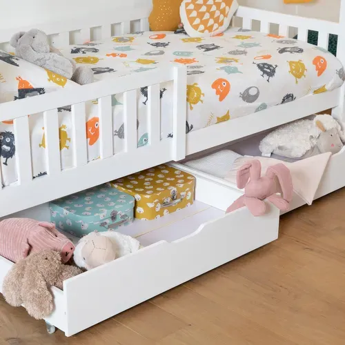 Lot De 2 Tiroirs De Rangement Blancs Pour Lit