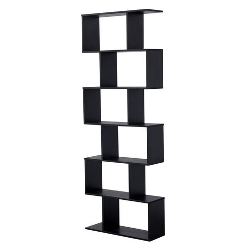 Bibliothèque 6 étagères Noire Virginia