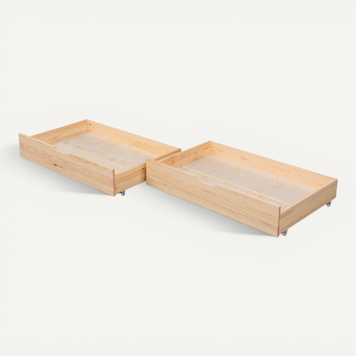 Lot De 2 Tiroirs De Rangement Bois Pour Lit