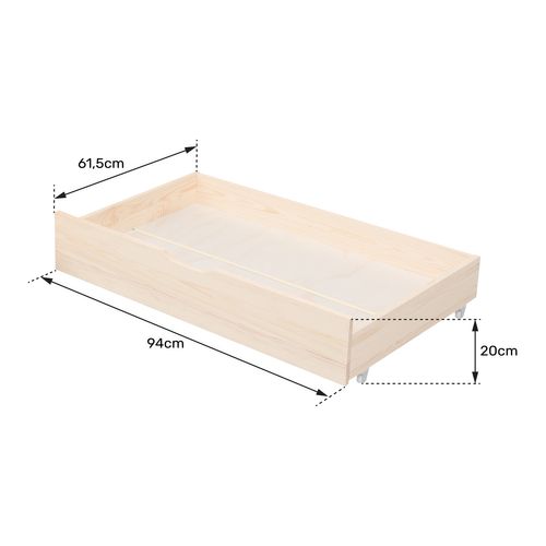 Lot De 2 Tiroirs De Rangement Bois Pour Lit