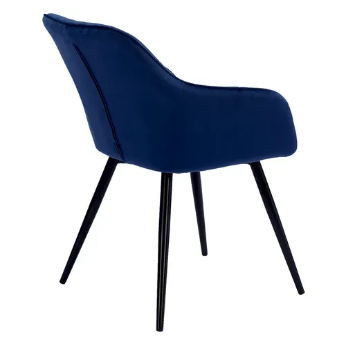 Chaise En Velours Bertille Bleue