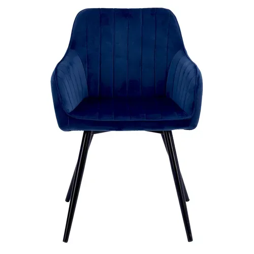 Chaise En Velours Bertille Bleue