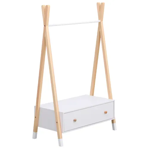 Penderie Pour Enfant Bois Et Blanche Avec Tiroir Lou