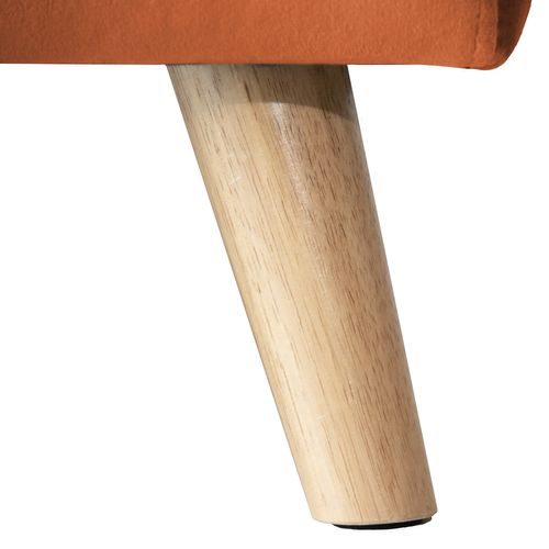 Canapé D'angle Convertible James 3 Places En Velours Terracotta