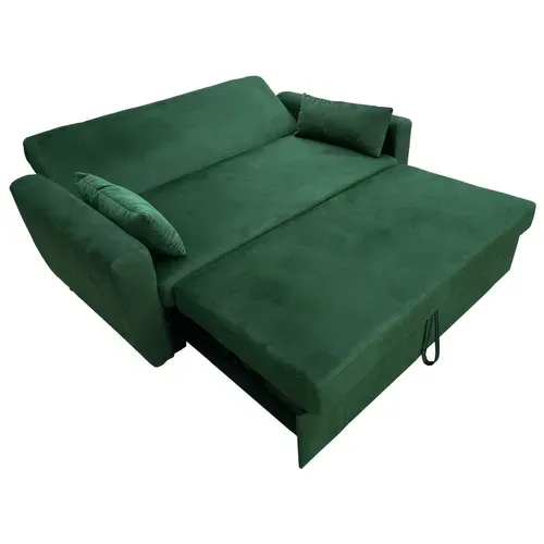 Canapé Convertible En Velours Vert 2 Places Matt