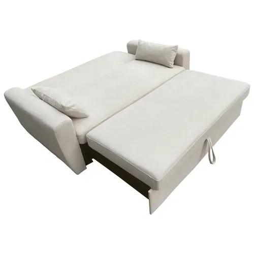 Canapé Convertible En Velours Côtelé Beige 2 Places Matt