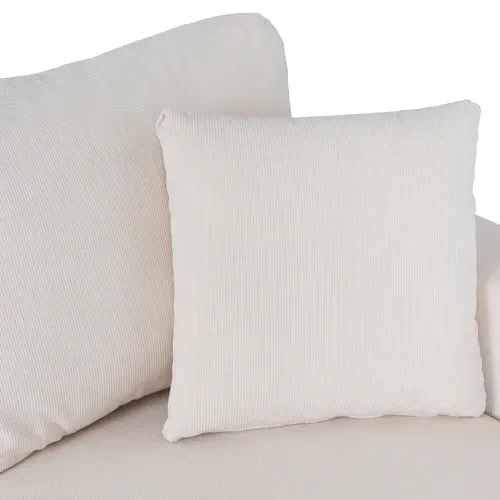 Canapé D'angle Convertible Clark 3 Places En Velours Côtelé Beige