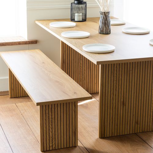 Ensemble Table 180cm Et 2 Bancs Style Scandinave Alma