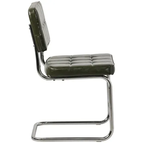 Lot De 2 Chaises Cantilever En Simili Vert Kaki Maria
