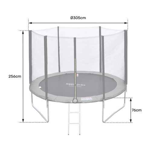 Trampoline 305cm Réversible Rose/gris Adelaïde + échelle, Bâche Et Kit D'ancrage