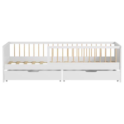 Lit Pour Enfant 190x90cm Blanc Avec Tiroirs Adam