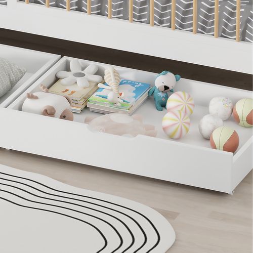 Lit Pour Enfant 190x90cm Blanc Avec Tiroirs Adam