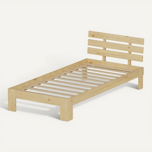 Lit En Bois Avec Tête De Lit 90x190cm Finn