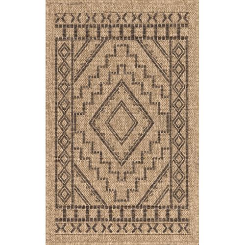 Tapis De Salon Intérieur Extérieur Rectangle Nature  Aspect Jute Marron 50x80cm