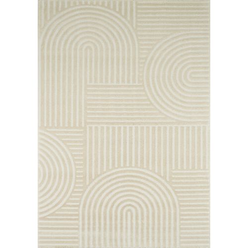 Tapis De Salon Crème Graphique Bianca 160x230 Cm
