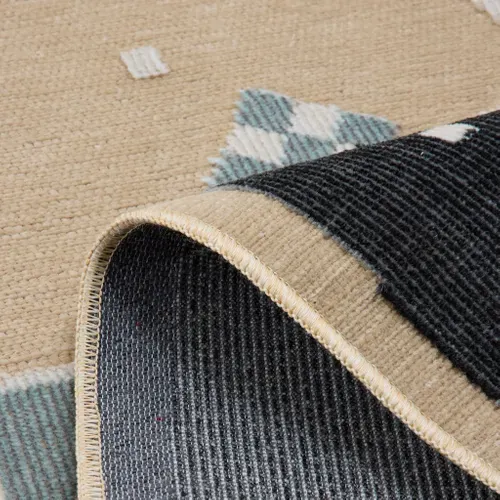 Tapis Intérieur Extérieur à Motif Cubique Beige 266x380 Cm