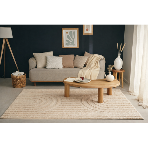 Tapis Salon Arc De Cercle - Harmonie Beige 160x230